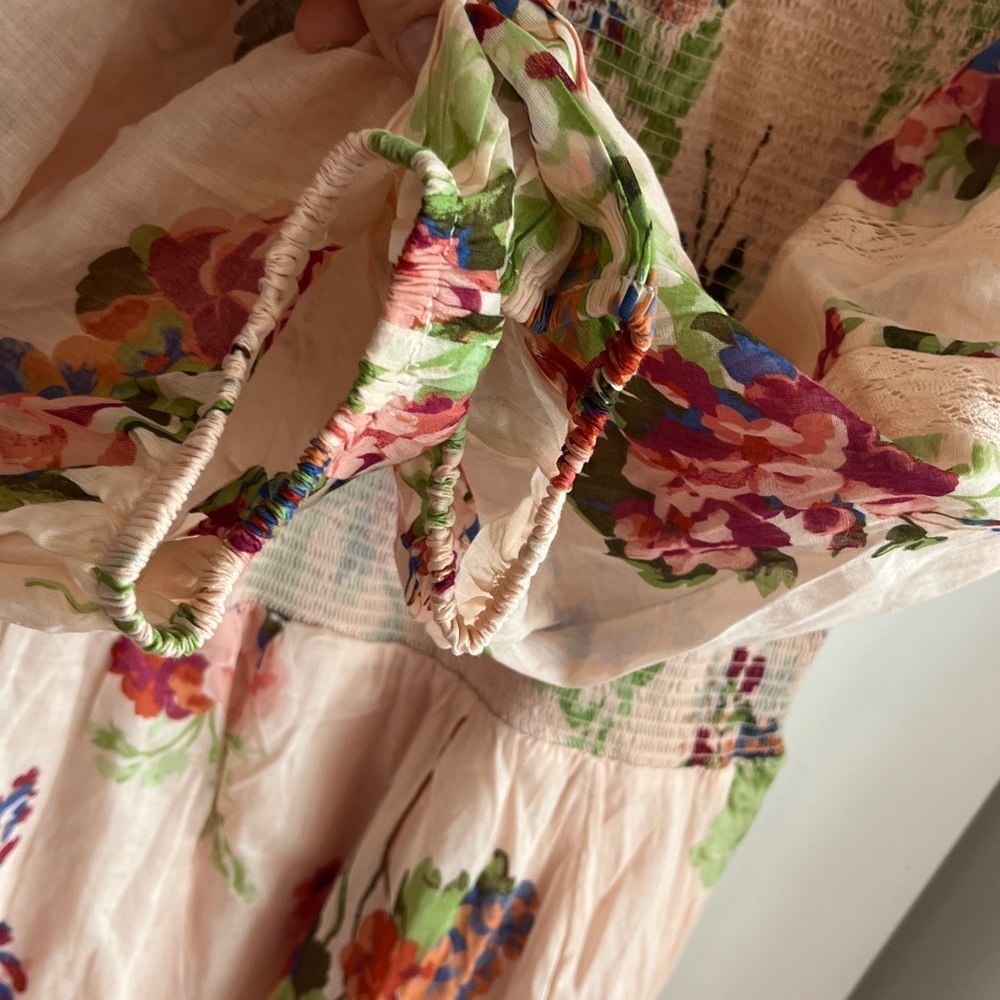 Free People Morning Glory Floral Smocked Maxi Dress Size XL NWT - Picture 7 of 11